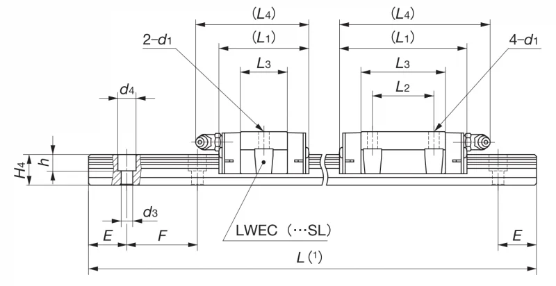 Шариковый подшипник линейного перемещения LWE 20 С1TCS2 IKO — изображение 2