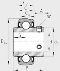 Шариковый радиальный подшипник SUC209 INA