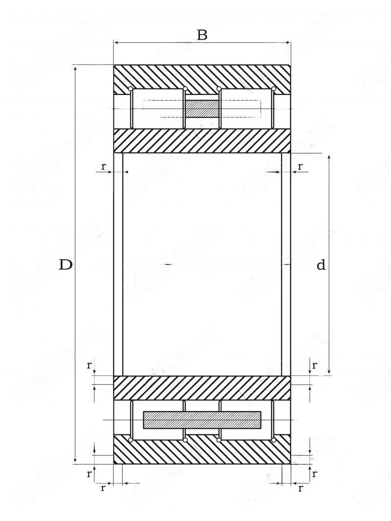 Цилиндрический роликовый двухрядный подшипник SL045030-D-PP-2NR INA