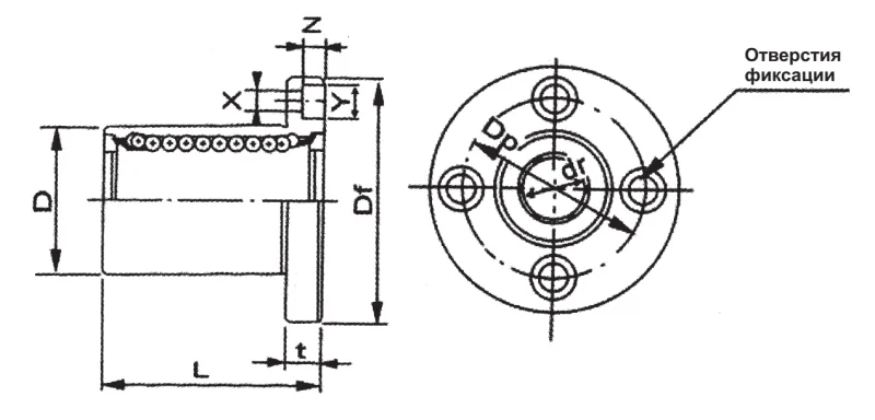 Подшипник скольжения линейного перемещения LMF30UU FBJ
