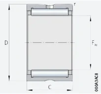 Игольчатый подшипник с сепаратором в сборе NK55/25-XL INA