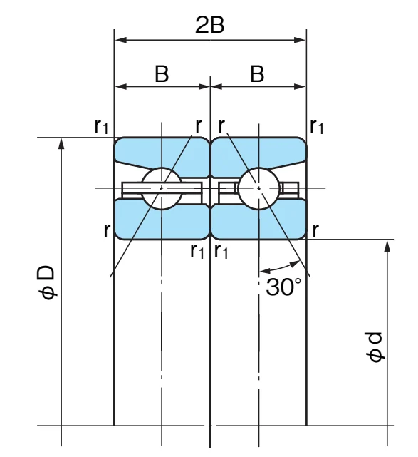 Однорядный радиально-упорный шариковый подшипник 160TAH10DB Nachi