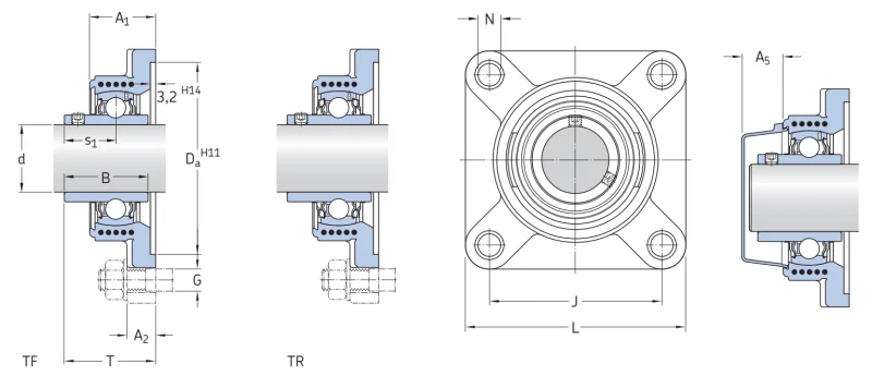 Фланцевый корпусный узел для комбайнов FYK25TR SKF
