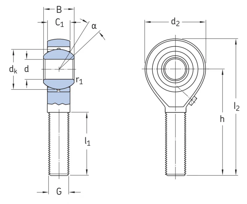 Шарнирный наконечник с наружной резьбой SAKAC12M SKF