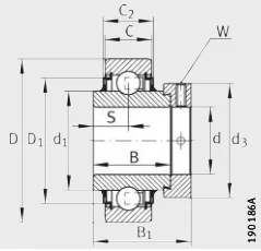 Шариковый радиальный подшипник E20-XL-KLL INA