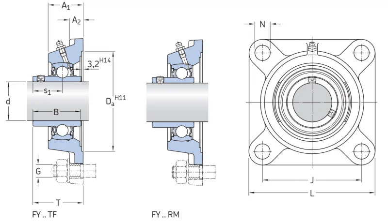 Фланцевый корпусный узел для комбайнов FY1.5/16TF SKF