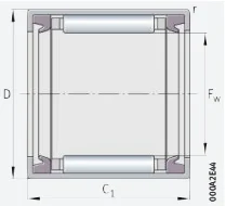 Игольчатый подшипник с сепаратором в сборе HK2216-2RS INA